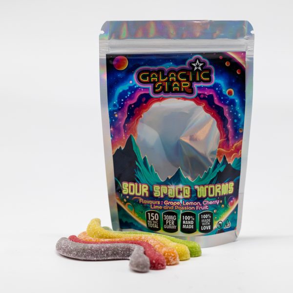 Sour space worms ( 150mg per pack) - Image 2